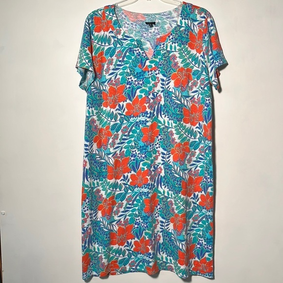 TALBOTS Tropical Cotton Dress, EUC - Picture 2 of 12